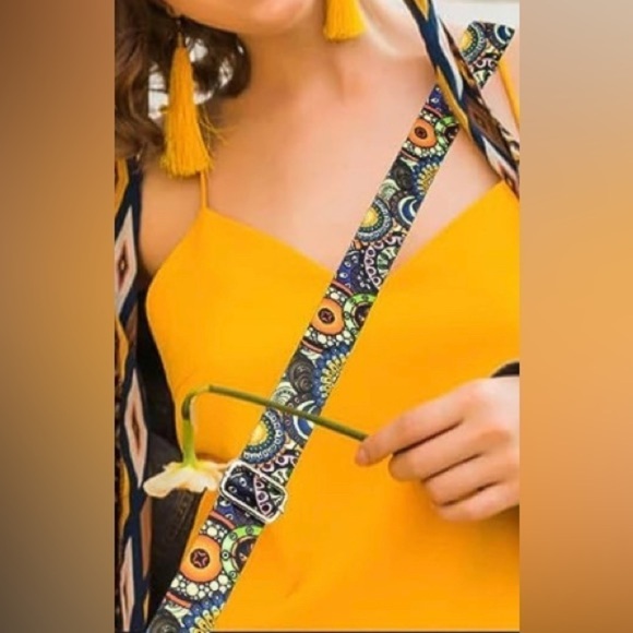 Crossbody Strap Accessory Multicolored Teal Blue Peach White Burgundy NEW - Picture 3 of 8